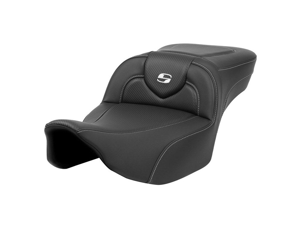 Saddlemen SAD-823-07-18600 Extended Roadsofa CF Dual Seat w/Carbon Fiber Weave for Harley-Davidson CVO Touring 23-Up/Street Glide/Road Glide 24-Up/Touring 25-Up