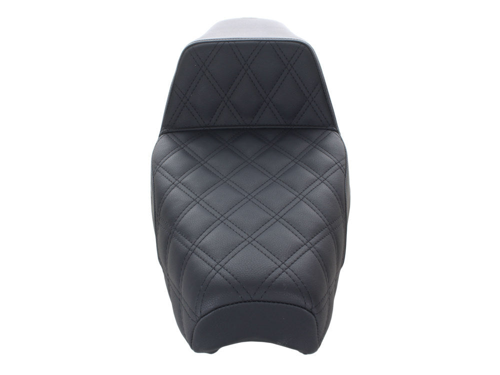 Saddlemen SAD-879-03-172 Step-Up LS Dual Seat w/Black Double Diamond Lattice Stitch for Sportster 82-03