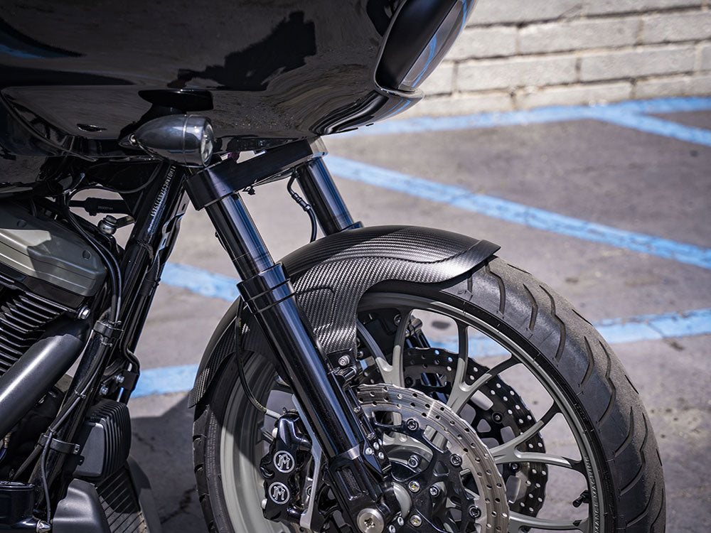 Saddlemen SAD-CF-814-07-004M Shorty Carbon Front Fender Matte Finish for most Harley-Davidson Touring 14-24 w/19" Front Wheel