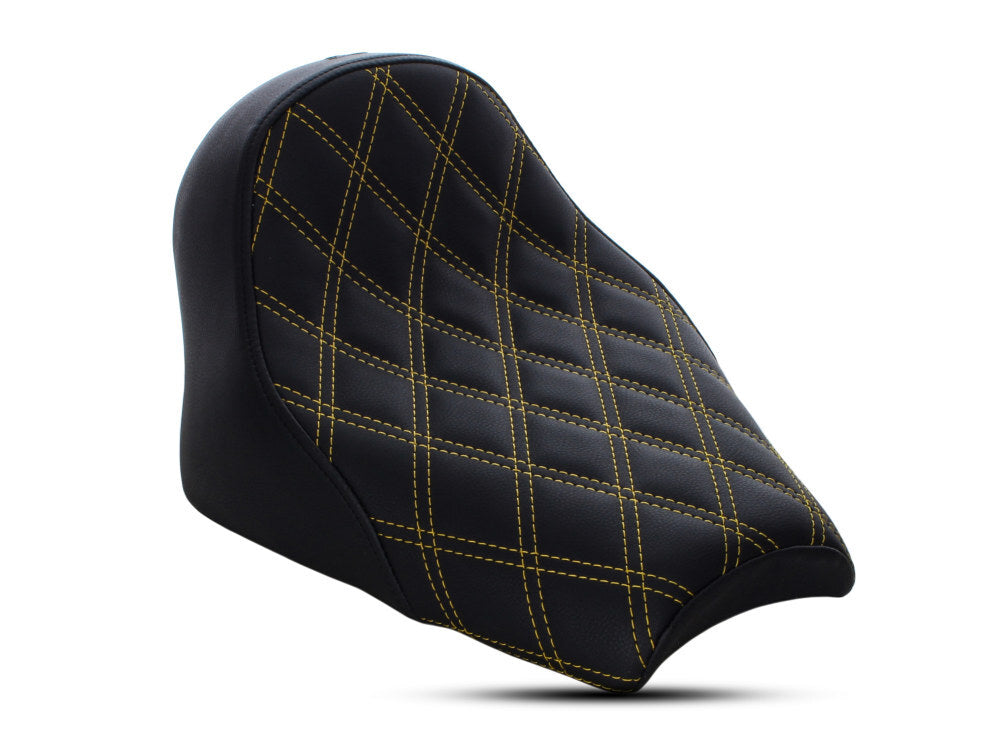 Saddlemen SAD-I18-33-002LS-GO Renegade LS Solo Seat w/Gold Double Diamond Lattice Stitch for Scout Bobber 18-Up