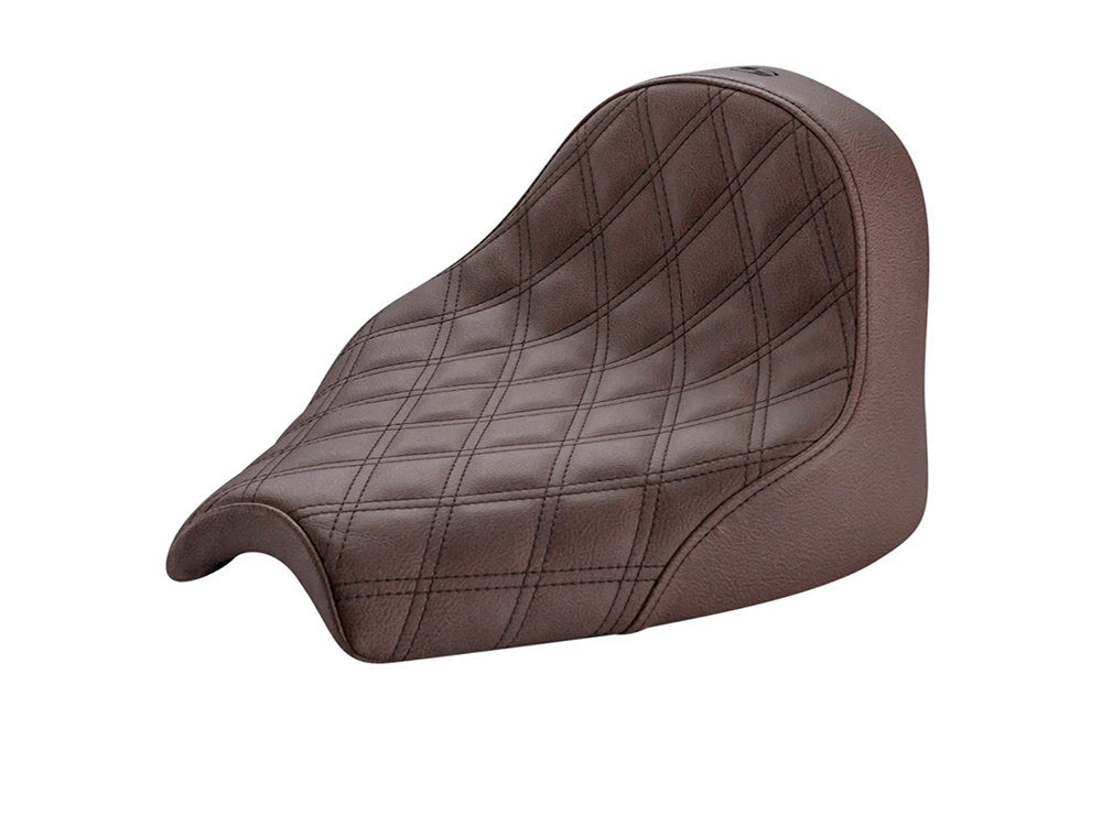 Saddlemen SAD-I21-04-002BLS Brown Renegade LS Solo Seat w/Black Double Diamond Lattice Stitch for Indian Cruiser 22-Up