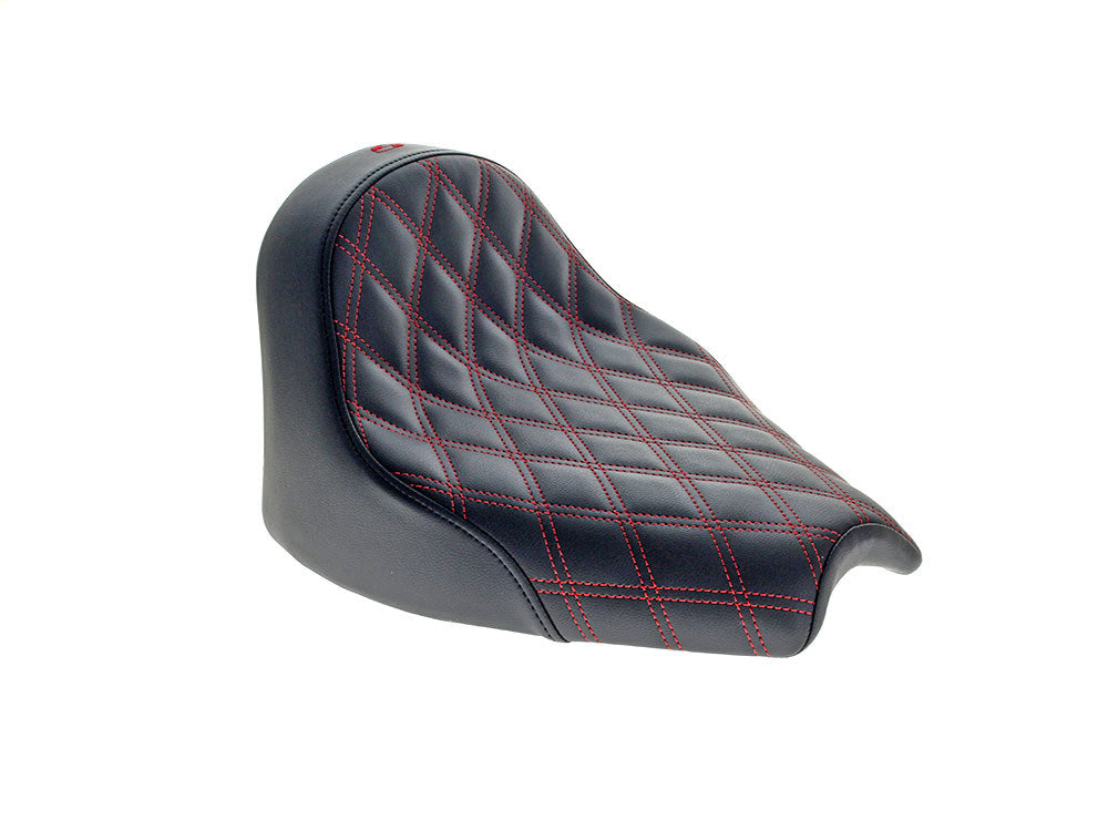 Saddlemen SAD-I21-04-002LS-RD Renegade LS Solo Seat w/Red Double Diamond Lattice Stitch for Indian Cruiser 22-Up