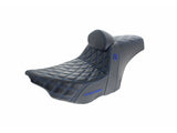 Saddlemen SAD-SC82307DB1 Step-Up San Diego Customs Pro Series Gripper Dual Seat w/Backrest & Blue Stitch for Harley-Davidson CVO Touring 23-Up/Street Glide/Road Glide 24-Up/Touring 25-Up