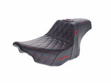 Saddlemen SAD-SC82307DB4 Step-Up San Diego Customs Pro Series Gripper Dual Seat w/Backrest & Red Stitch for Harley-Davidson CVO Touring 23-Up/Street Glide/Road Glide 24-Up/Touring 25-Up