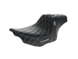 Saddlemen SAD-SC82307DB6 Step-Up San Diego Customs Pro Series Gripper Dual Seat w/Backrest & White Stitch for Harley-Davidson CVO Touring 23-Up/Street Glide/Road Glide 24-Up/Touring 25-Up