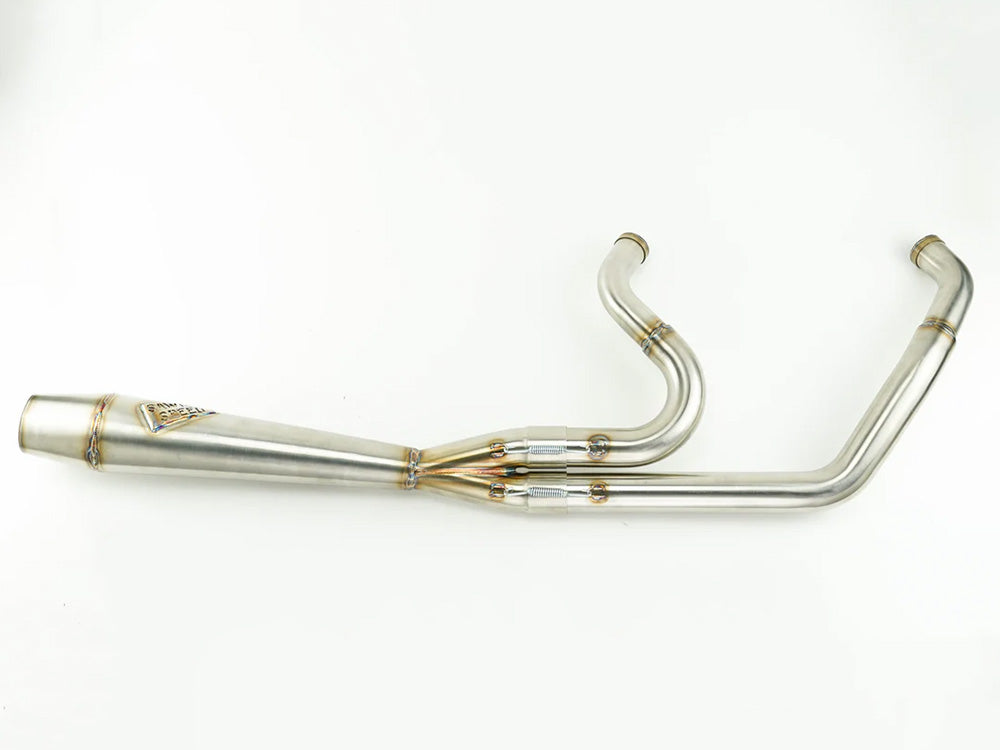 Sawicki Speed SAW-930-01073 Mid Length 2-1 Exhaust w/Welded End Cap Stainless for Softail 86-17