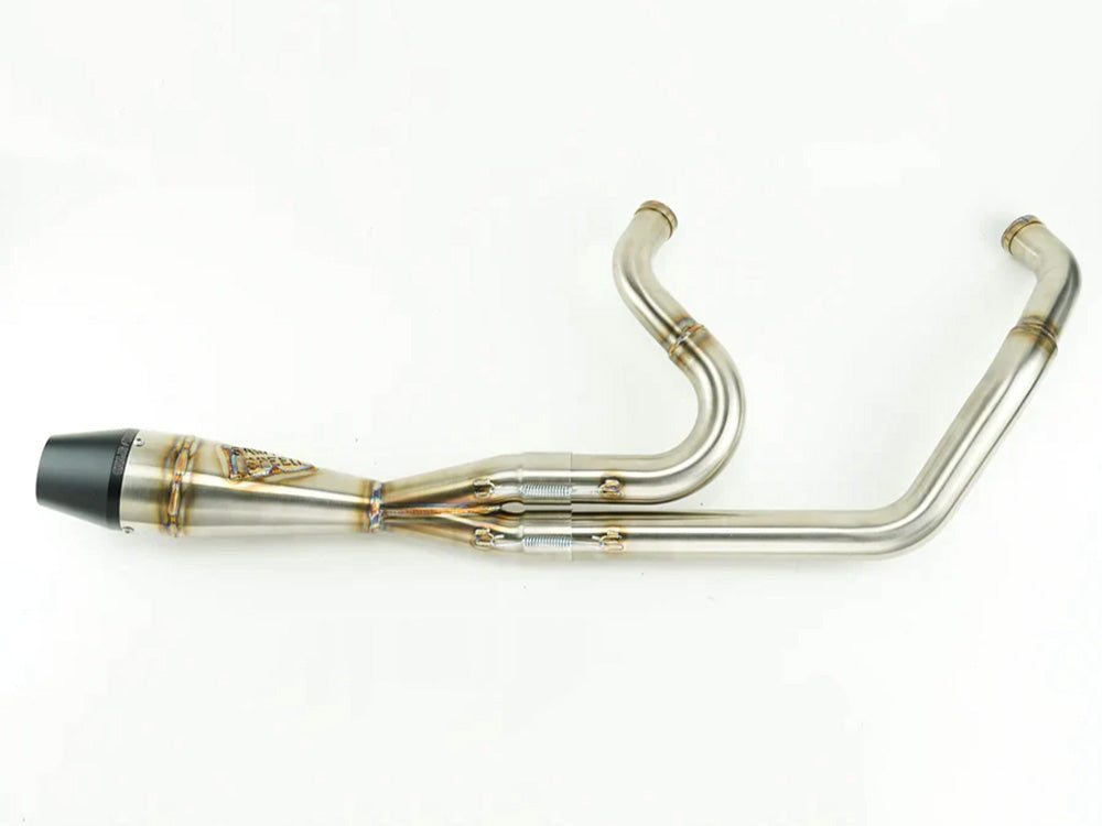 Sawicki Speed SAW-930-01075 Mid Length 2-1 Exhaust w/Billet End Cap Stainless for Softail 86-17