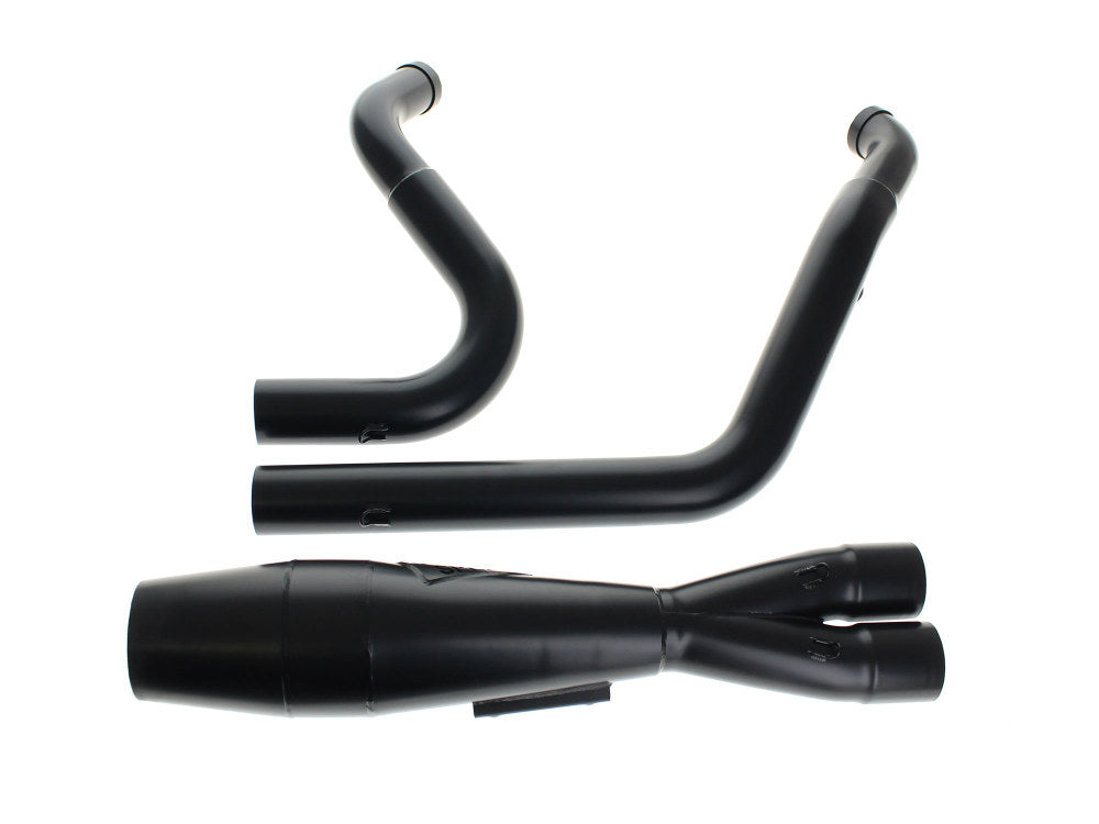 Sawicki Speed SAW-930-01088 Shorty 2-1 Exhaust w/Welded End Cap Black for Touring 17-Up