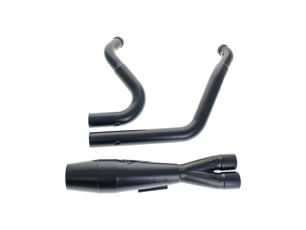 Sawicki Speed SAW-930-01089 Shorty 2-1 Exhaust w/Welded End Cap Black for Touring 95-16