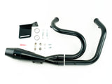 Sawicki Speed SAW-930-01219 Shorty 2-1 Exhaust w/Billet End Cap Black for Sportster 04-21 w/Mid Controls