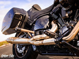 Sawicki Speed SAW-930-01235 Mid Length 2-1 Exhaust w/Welded End Cap Stainless for Softail 18-Up w/Non-240 Rear Tyre