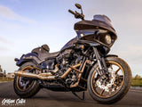 Sawicki Speed SAW-930-01235 Mid Length 2-1 Exhaust w/Welded End Cap Stainless for Softail 18-Up w/Non-240 Rear Tyre