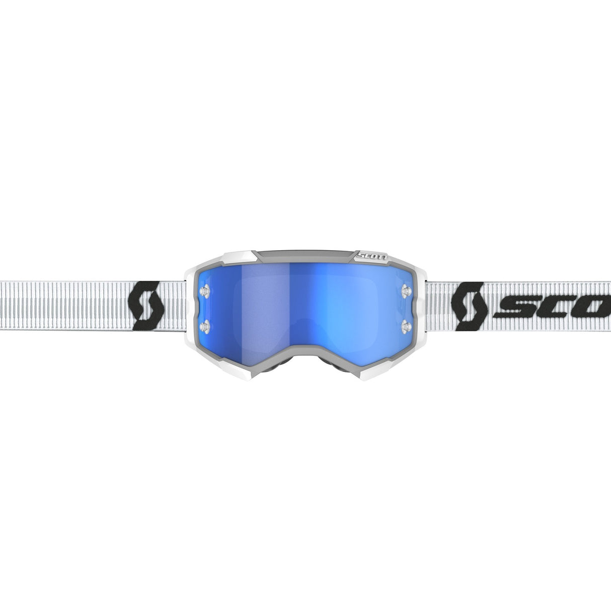 Scott Fury Goggles White w/Blue Chrome Works Lens