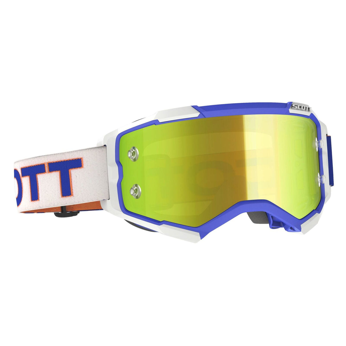 Scott Fury Goggles White/Blue w/Yellow Chrome Works Lens