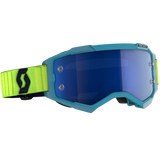 Scott Fury Goggles Teal Blue/Neon Yellow w/Electric Blue Chrome Works Lens