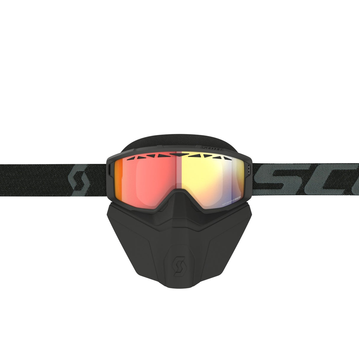 Scott Primal Safari Facemask Goggles Black w/Light Sensitive Red Chrome Lens