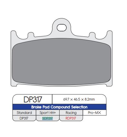 DP Brake Pads SDP317 SDP SPORT HH+ Brake Pads