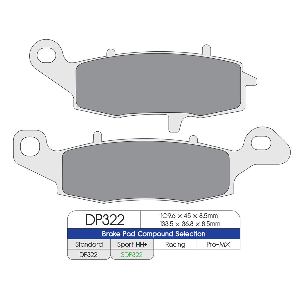 DP Brake Pads SDP322 SDP SPORT HH+ Brake Pads