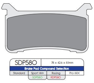 DP Brakes SDP580 SDP SPORT HH+ Brake Pads