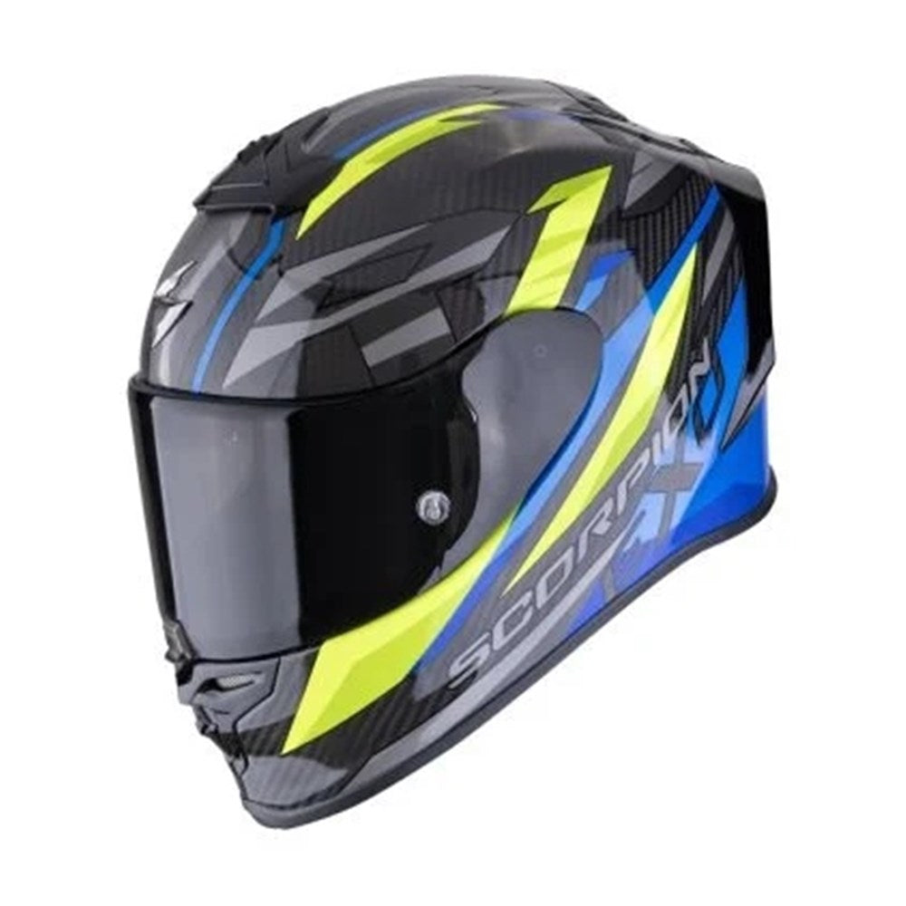 Scorpion EXO-R1 Evo Carbon Air Runner Black/Blue/Neon Yellow Helmet