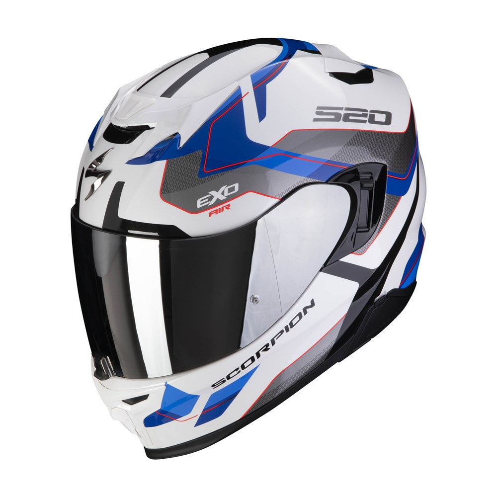 Scorpion EXO-520 Evo Air Elan Pearl White/Blue Helmet