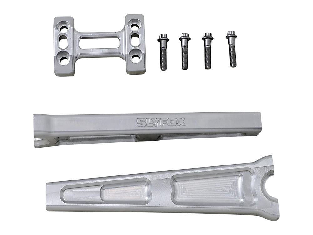 Slyfox Performance SF-0602-1160 10" Straight Risers Raw Aluminium for 1" Handlebar