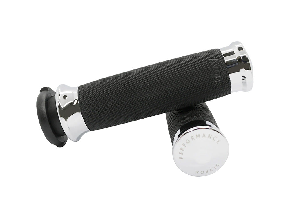 Slyfox Performance SF-0630-3083 Handgrips Chrome for Harley-Davidson w/Throttle Cable