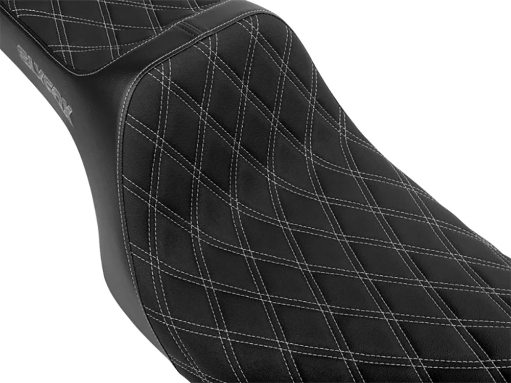 Slyfox Performance SF-0801-2153 Highnoon Dual Seat w/Grey Double Diamond Stitch for most Harley-Davidson Touring 08-24