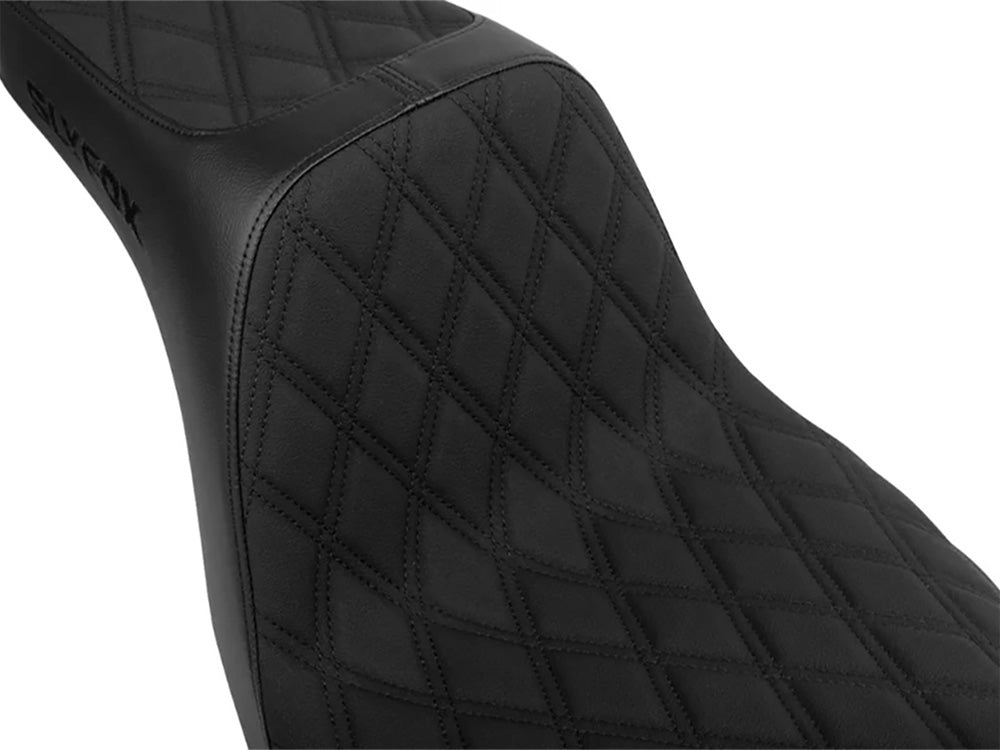 Slyfox Performance SF-0802-1671 Highnoon Dual Seat w/Black Double Diamond Stitch for Harley-Davidson Sport Glide/Low Rider 18-Up/Low Rider S 20-Up/Low Rider ST 22-Up