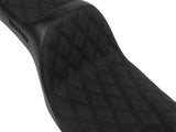 Slyfox Performance SF-0803-0763 Highnoon Dual Seat w/Black Double Diamond Stitch for Harley-Davidson Dyna 06-17