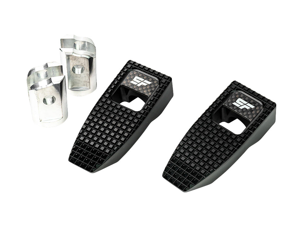 Slyfox Performance SF-1620-2525 Slim Speed Front Footpegs Black for Harley-Davidson Softail 18-Up