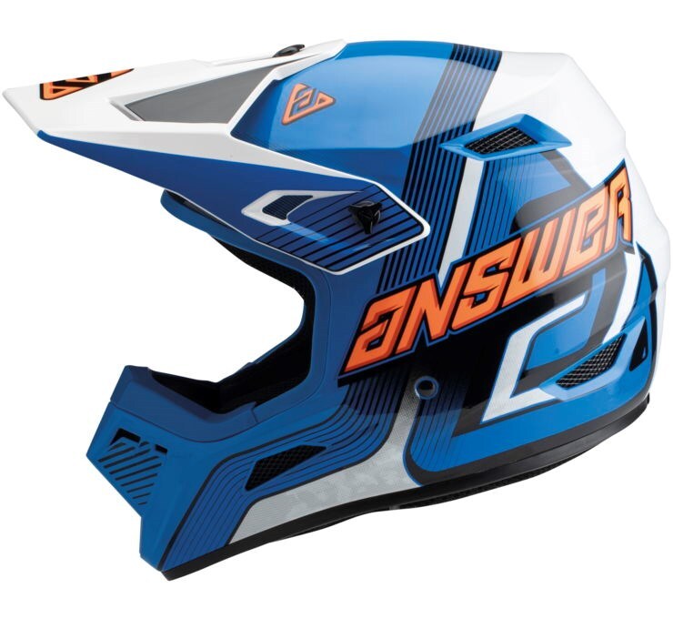 Answer A23 AR1 Vendetta Blue/White/Hyper Orange Youth Helmet