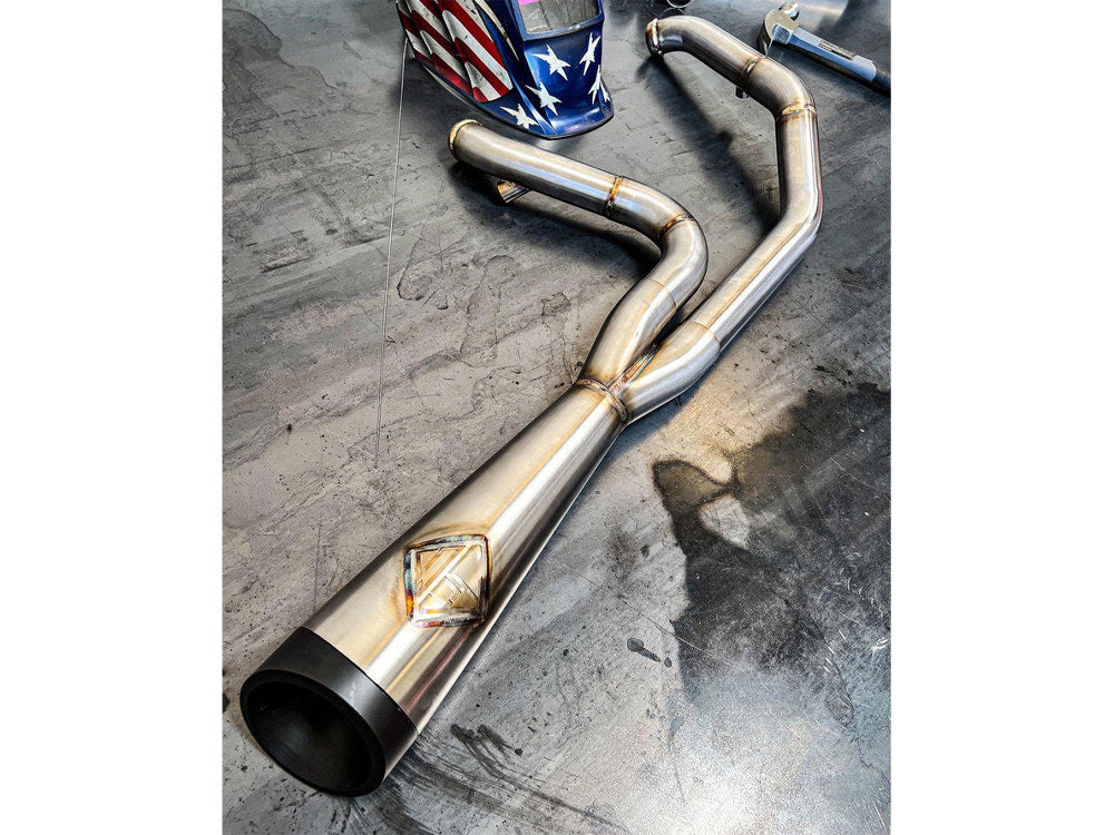 SP Concepts SPC-1-002 Cutback 2-1 Exhaust Stainless Steel w/Black End Cap for Softail 18-Up Non-240 Rear Tyre Models