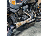 SP Concepts SPC-1-002 Cutback 2-1 Exhaust Stainless Steel w/Black End Cap for Softail 18-Up Non-240 Rear Tyre Models