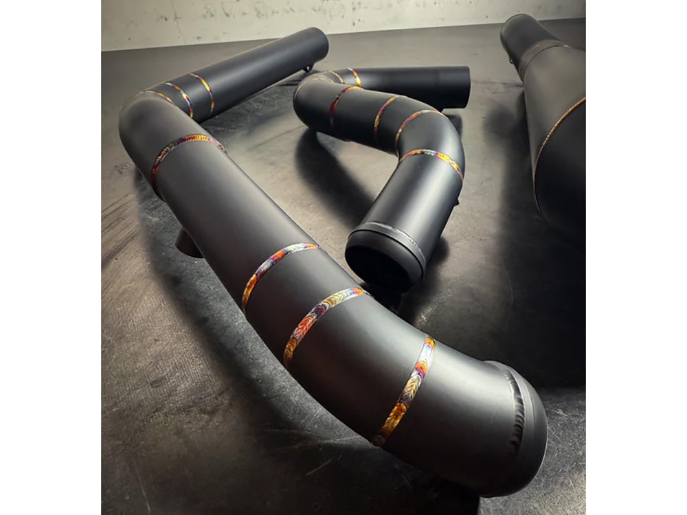 SP Concepts SPC-1-003-WE-ONYX 4.5" Works Edition Big Bore 2-1 Exhaust Black Onyx for Harley-Davidson Softail 18-Up w/Non-240 Rear Tyre Models