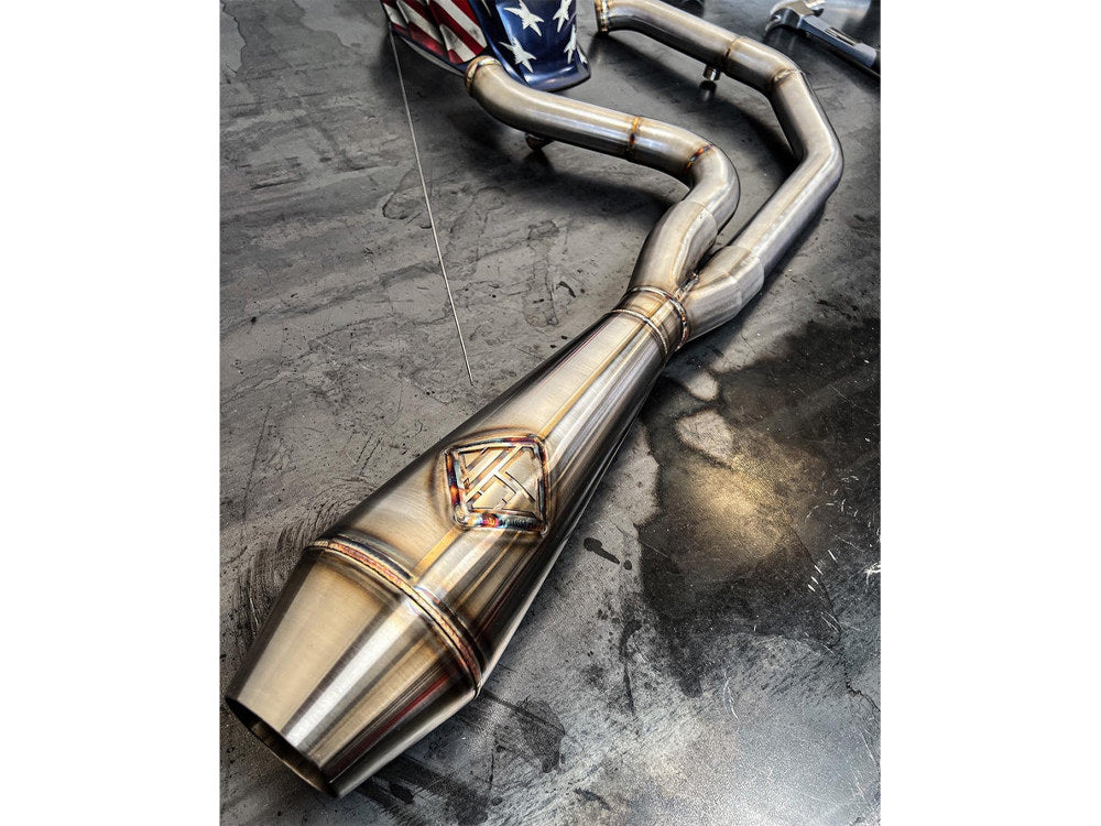 SP Concepts SPC-1-003 4.5" Big Bore 2-1 Exhaust Stainless Steel for Softail 18-Up Non-240 Rear Tyre Models