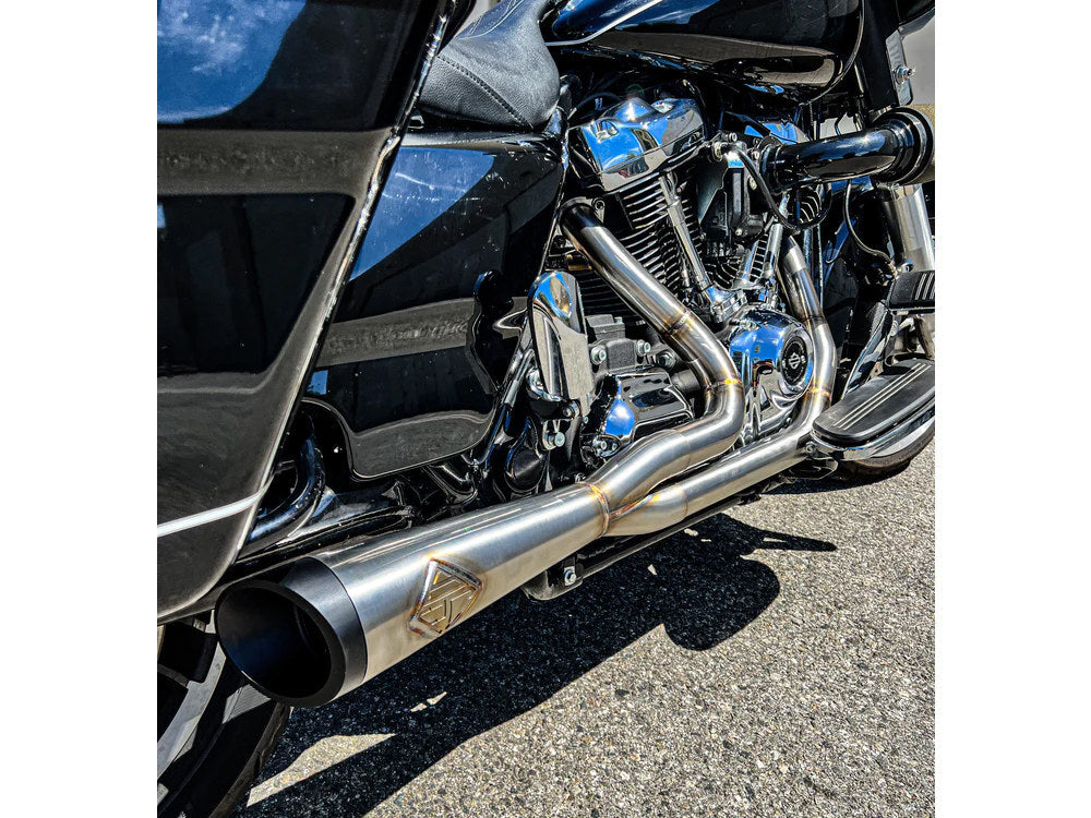 SP Concepts SPC-2-002 Cutback 2-1 Exhaust Stainless Steel w/Black End Cap for Touring 17-Up