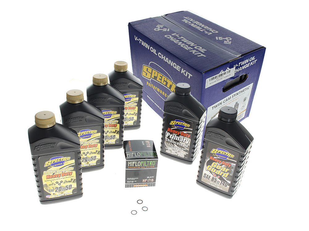 Spectro Performance Oil SPE-311476 Oil Change Service Kit w/Synthetic Heavy Duty Engine Oil for Harley-Davidson Twin Cam 99-17