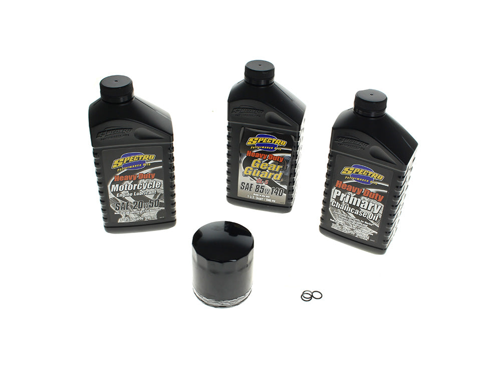 Spectro Performance Oil SPE-311477 Oil Change Service Kit w/Premium Heavy Duty Engine Oil for Harley-Davidson Evolution Big Twin 84-99
