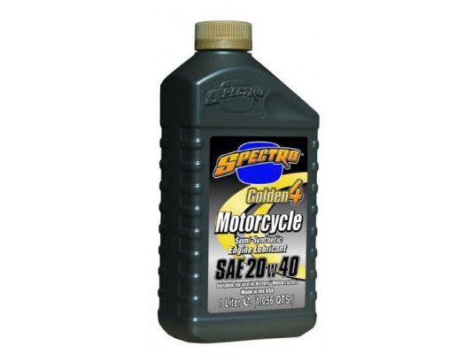 Spectro Performance Oil SPE-L.SG424 Golden 4 Semi Synthetic Engine Oil 20w40 1 Liter Bottle for Victory Air Cooled Indian Models