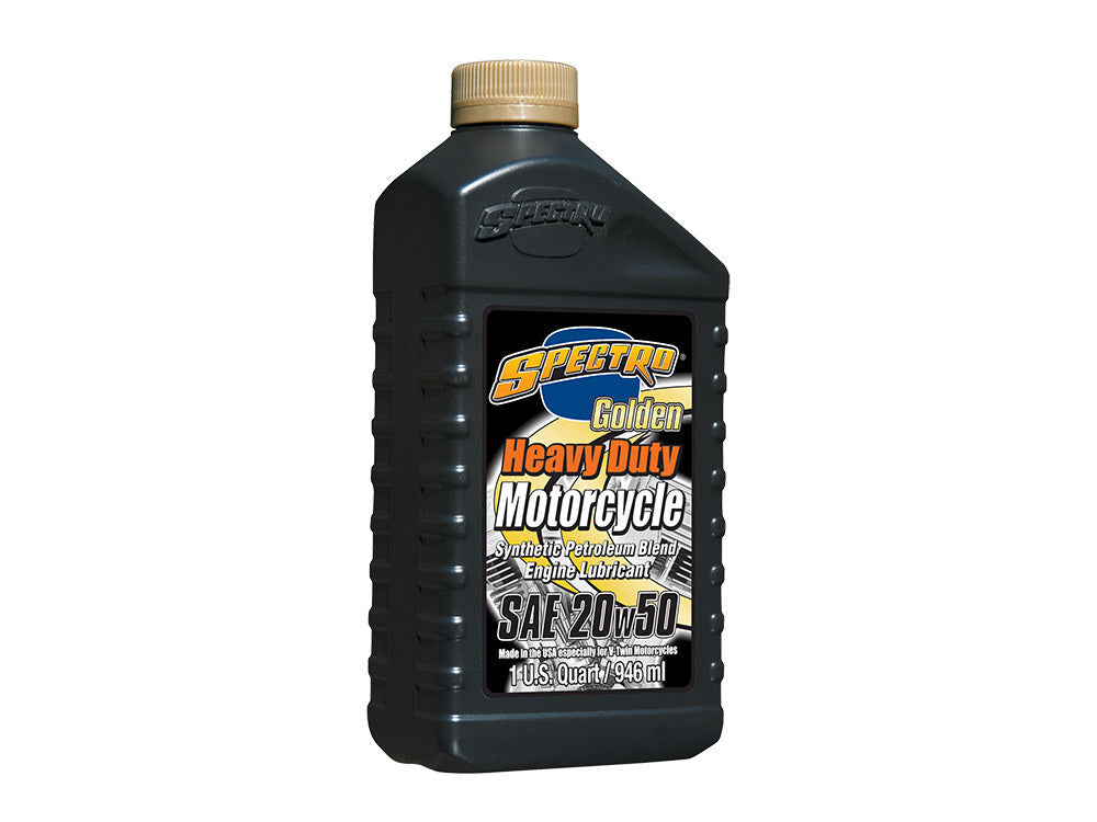 Spectro Performance Oil SPE-R.HDG25 Heavy Duty Golden Semi-Synthetic Engine Oil 20w50 1 Quart Bottle (946ml) for Big Twin 84-Up