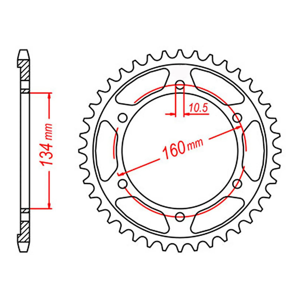 MTX 1307 Steel Rear Sprocket #525 41 Tooth (11-MBW)