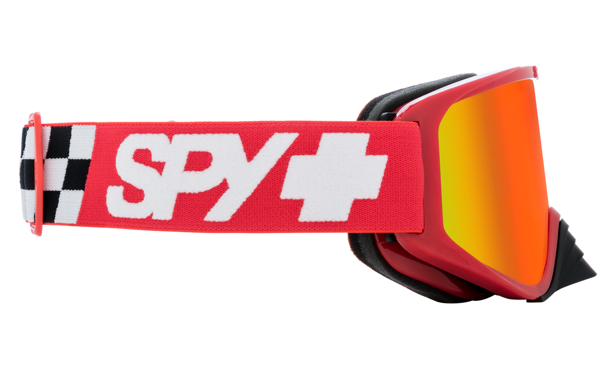 Spy Optic Woot Race MX Goggle Checkers Red w/Red Spectra Mirror & HD Clear Lens