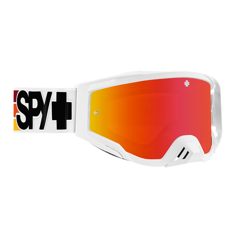 Spy Optic Foundation Plus MX Goggles Speedway Matte White w/HD Smoke Red Spectra Mirror & HD Clear Lens