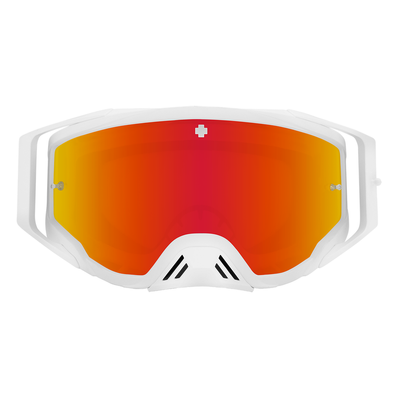 Spy Optic Foundation Plus MX Goggles Speedway Matte White w/HD Smoke Red Spectra Mirror & HD Clear Lens