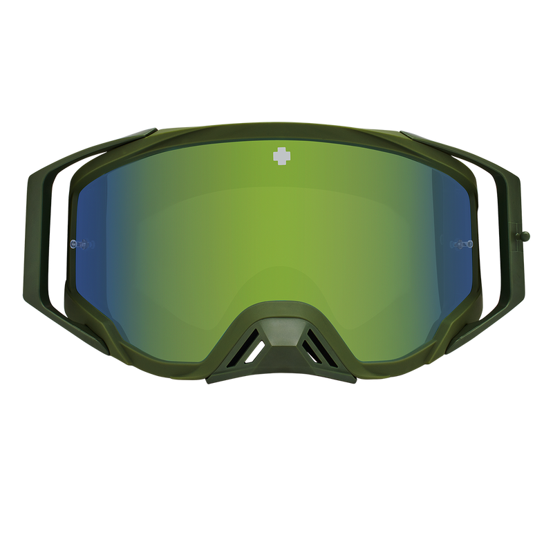 Spy Optic Foundation Plus MX Goggles Speedway Matte Green w/HD Smoke Olive Spectra Mirror & HD Clear Lens