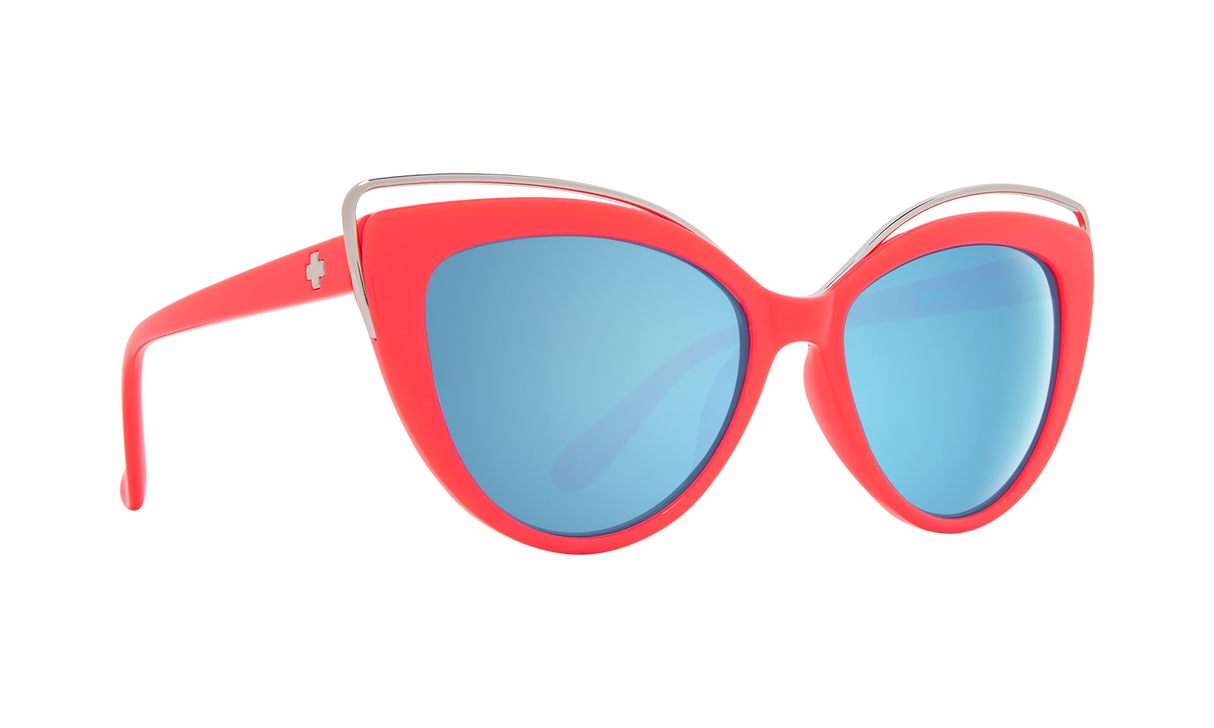 Spy Optic Julep Sunglasses Coral Gray w/Light Blue Flash Mirror Lens