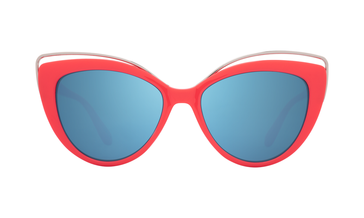 Spy Optic Julep Sunglasses Coral Gray w/Light Blue Flash Mirror Lens