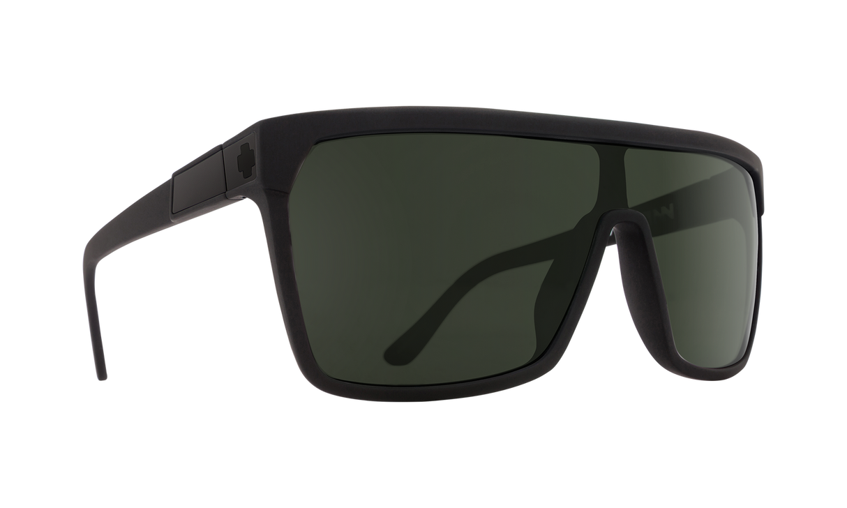 Spy Optic Flynn Sunglasses Soft Matte Black w/Happy Gray Green Lens