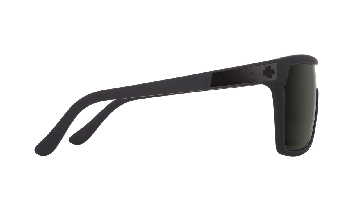 Spy Optic Flynn Sunglasses Soft Matte Black w/Happy Gray Green Lens